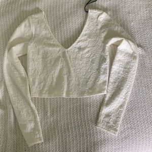 white patterned crop top